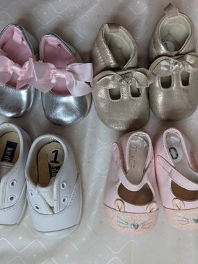 Baby Girl Shoe Lot, 0-3 Months, Size 1 Keds, Children's place, Carter's